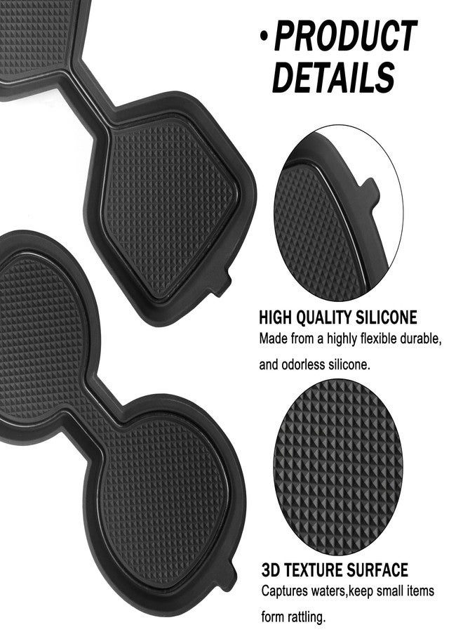 SENSHINE 3D Cup Holder Inserts for Toyota Rav4 Accessories 2025 2024 2023 2022 2021 2020 2019 Silicone Cup Coaster Mat Center Console Liner Protector Pad for Toyota Rav4 2Pcs (Black) - Image 5